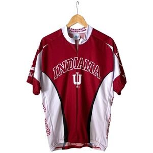 Indiana University Adrenaline Promotions 3/4 Zip Cycling Jersey Men Fits L  READ